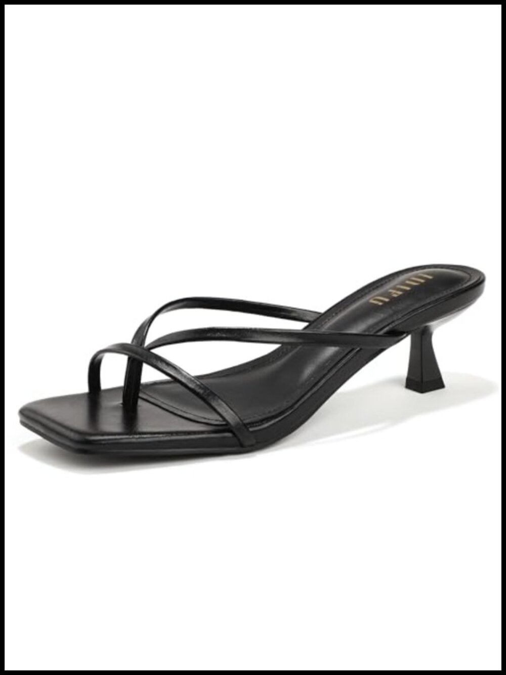 Women's Square Open Toe Kitten Heel Flip Flop Sandals Strappy Low Heel